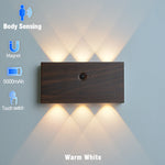 lampe murale led moderne rechargeable noir blanc bois 5000mAh interrupteur tactile chambre cuisine