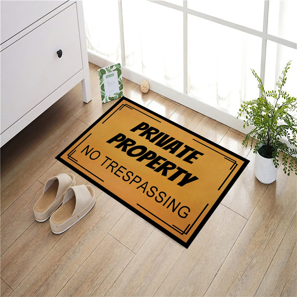 tapis bienvenue extérieur imperméable antidérapant résistant antibactéries rectangulaire texte imprimé orange foncé noir classique