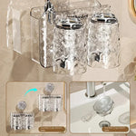 organisateur mural transparent texturé moderne porte bougies ventouse hygiénique salle bain rangement efficace simple