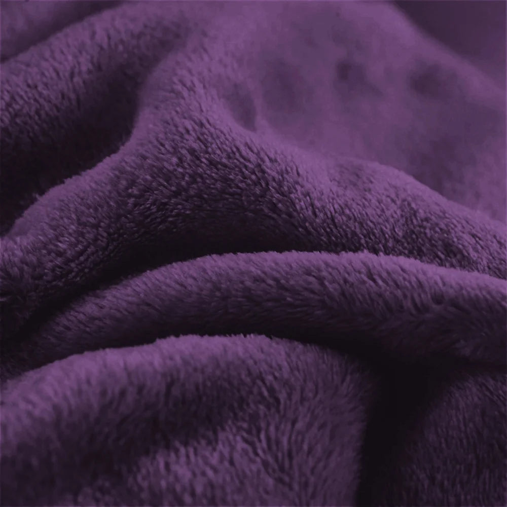 couverture violet douce velours moderne 100 polyester cachemire hiver 130x150cm fixations
