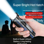 lampe torche rechargeable led puissante 10w noir bleu rouge exploration campingurgence