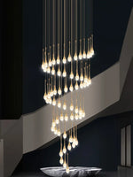 suspension lumineuse or contemporaine 15 lumières transparentes bulles 50cm 250cm