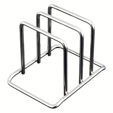 planche découper bois clair support métallique usage multiple acier inoxydable moderne robuste cuisine organisateur