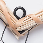 cadre mural tressé rustique boho chic forme cœur naturel clips ruban noir