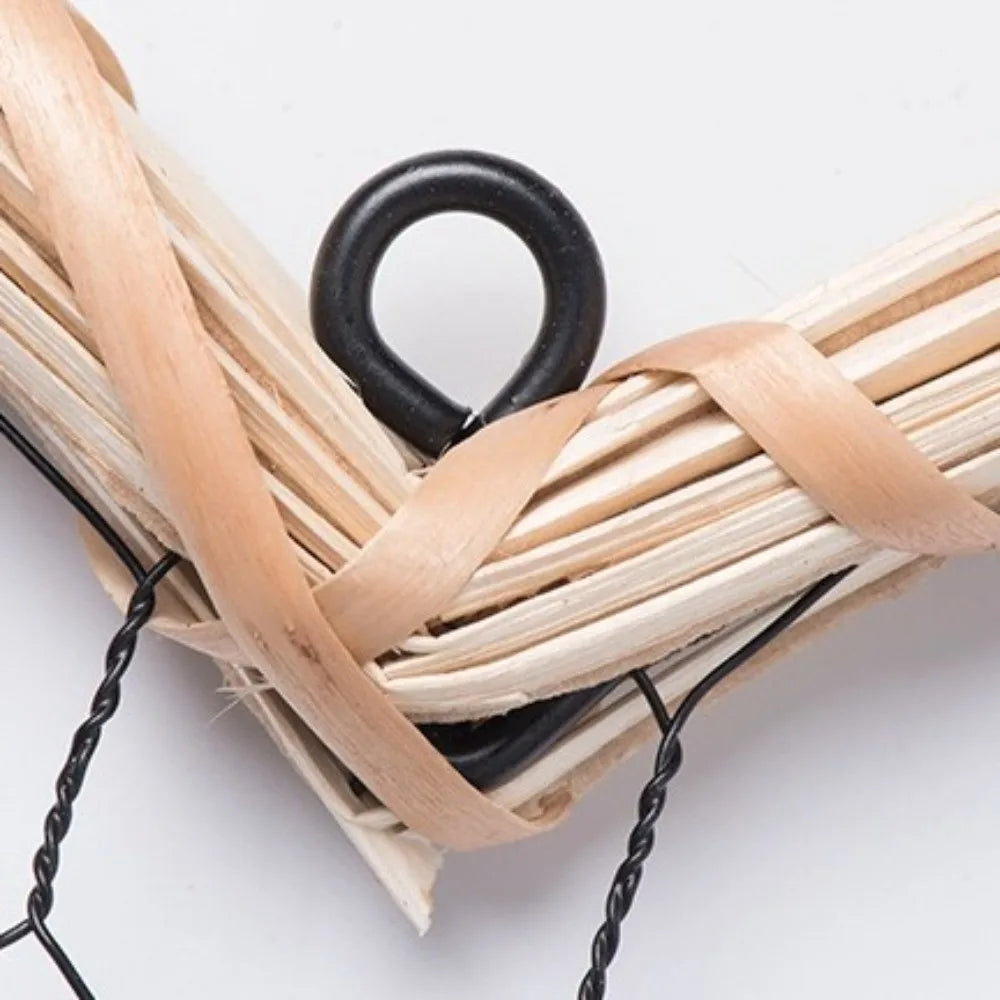 cadre mural tressé rustique boho chic forme cœur naturel clips ruban noir