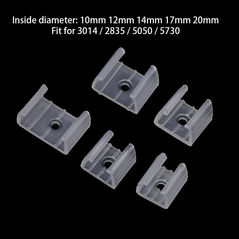 clips fixation transparent modernes vis led bande fibres 10mm 12mm 14mm 17mm 20mm
