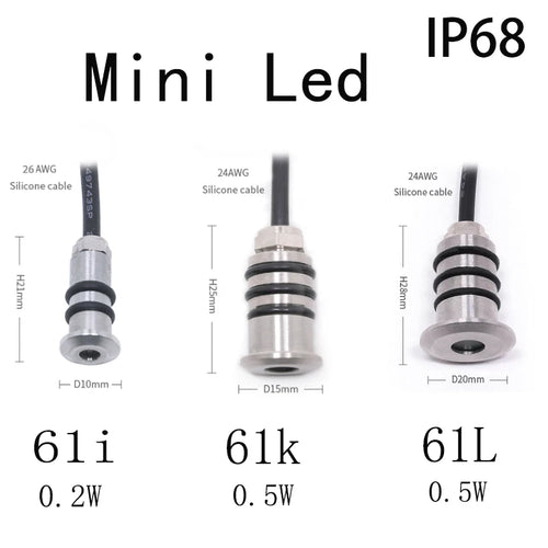 mini spot led encastré extérieur étanche ip68 jardin chemin lumière décor souterrain 12v