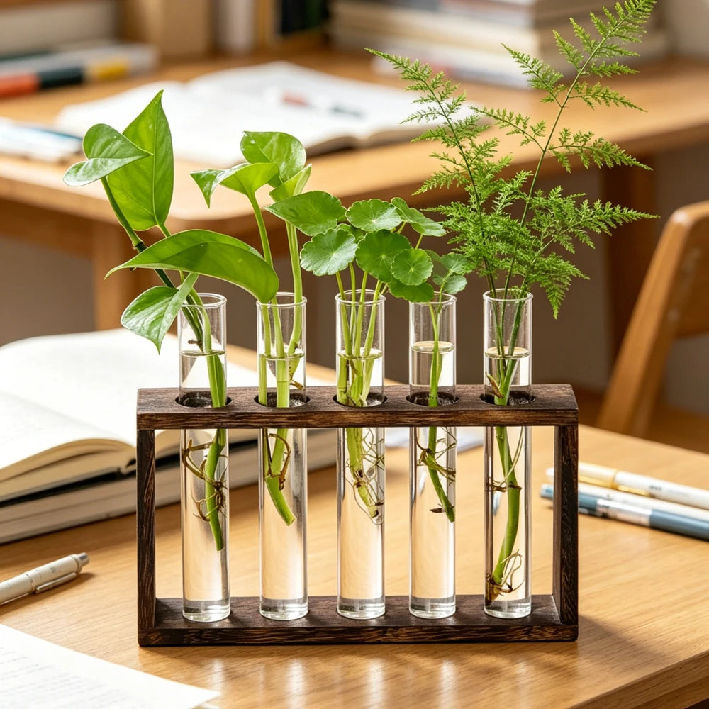 vases verre transparent modernes mural décoration plantes hydroponiques minimalistes suspension