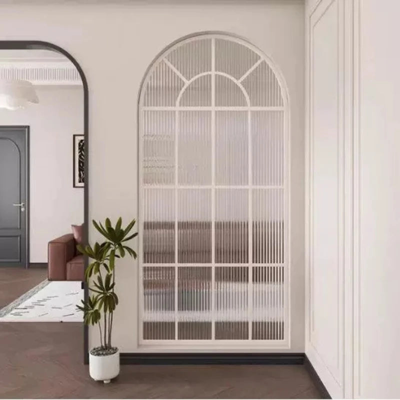 miroir decoratif arche cadre noir blanc grille texturée deco vintage