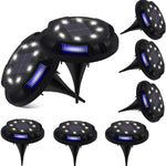 lampe solaire led extérieure moderne noire cercle diodes 12 led ip65 rechargeable solaire