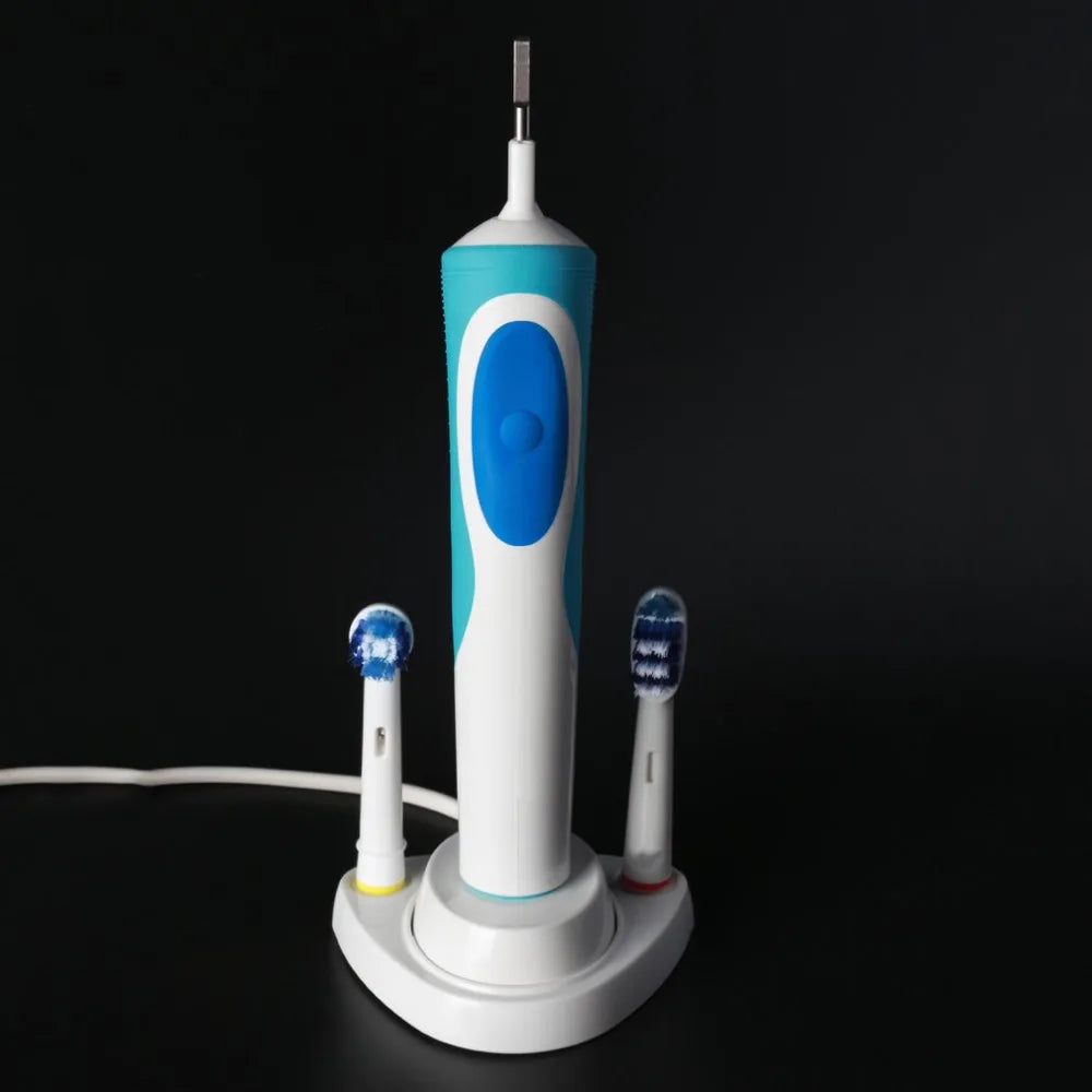 porte têtes brosse dents électrique moderne blanc bleu turquoise tiges texturées oral braun compatible