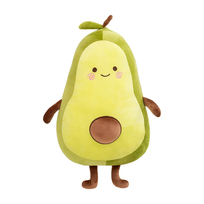 peluche avocat souriant mignon cartoon vert brun lit chambre décoration intérieure française enfants chambre