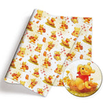 tissu imprimé dessins animés winnie ourson coton polyester 140x50cm bricolage enfants illustration colorée