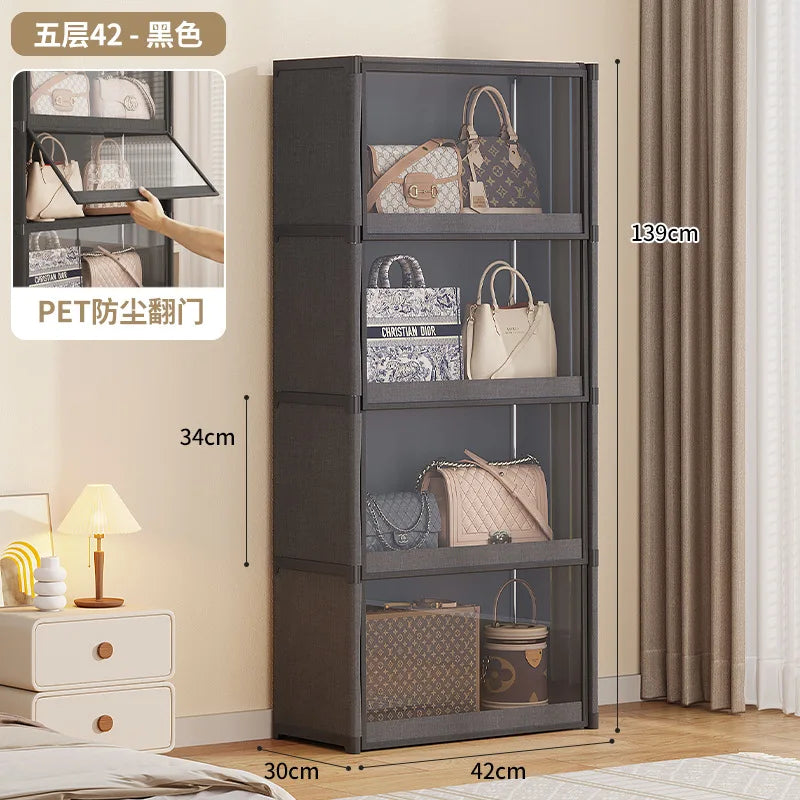 étagère bagages moderne acier inoxydable blanc anti poussière niveaux 42 cm