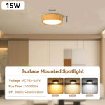 lampe led encastrable bois grain moderne facile éclairage chambre couloir 10w 15w 25w
