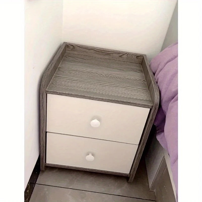 meuble chambre coucher moderne deux tiroirs bois gris blanc minimalistetable nuitcommodechevetappréciablesauvage