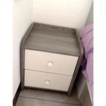 meuble chambre coucher moderne deux tiroirs bois gris blanc minimalistetable nuitcommodechevetappréciablesauvage