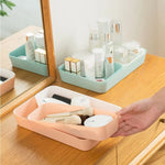 boîtes rangement empilables plastique gris bleu rose blanc modernes minimalistes maison