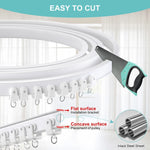 rideau barre pvc blanc moderne clips 5m pliable découpable latéral