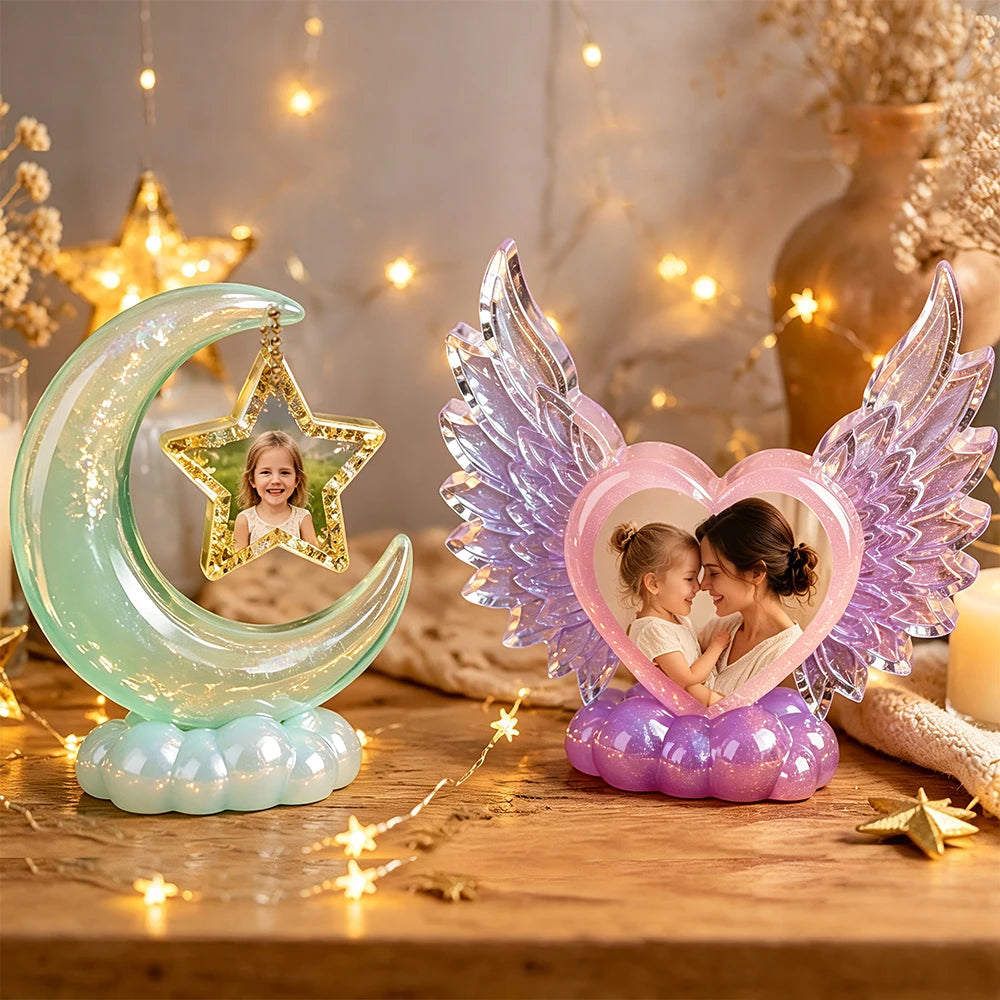 cadre photo silicone forme cœur étoiles lune ailes ange décoration diy résine art craft