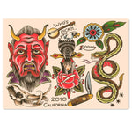 autocollants vintage tatouage multicolores têtes mort fleurs animaux opaques décoration maison stickers muraux traditionnels