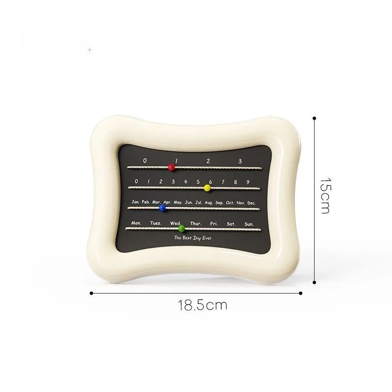 calendrier mural moderne colorées mois jours adhésif opaque plastique noir beige