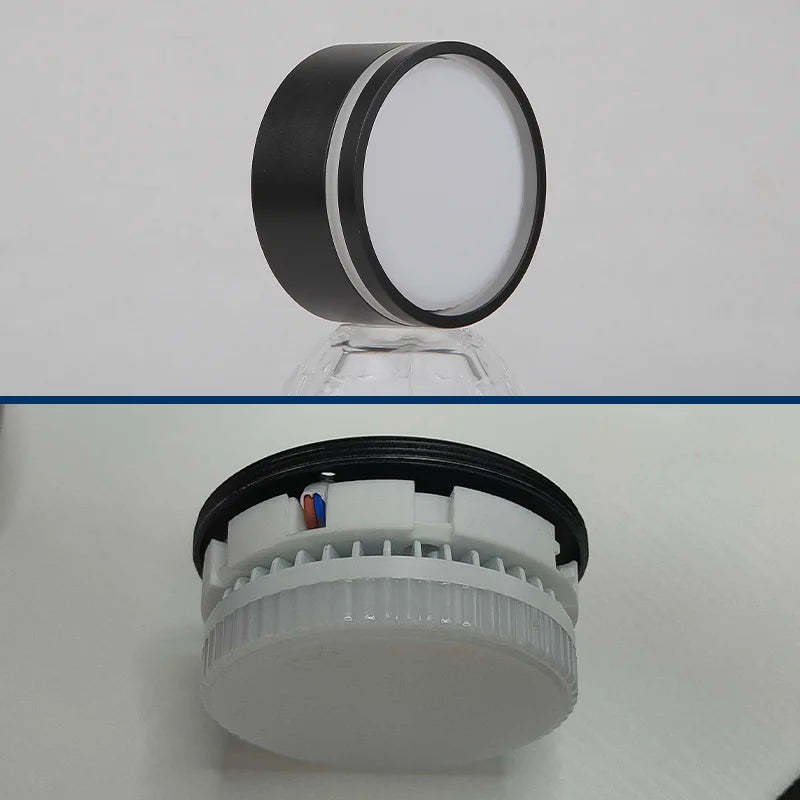 Downlight led moderne noir blanc surface flux lumineux 249 2000 vissant aluminium