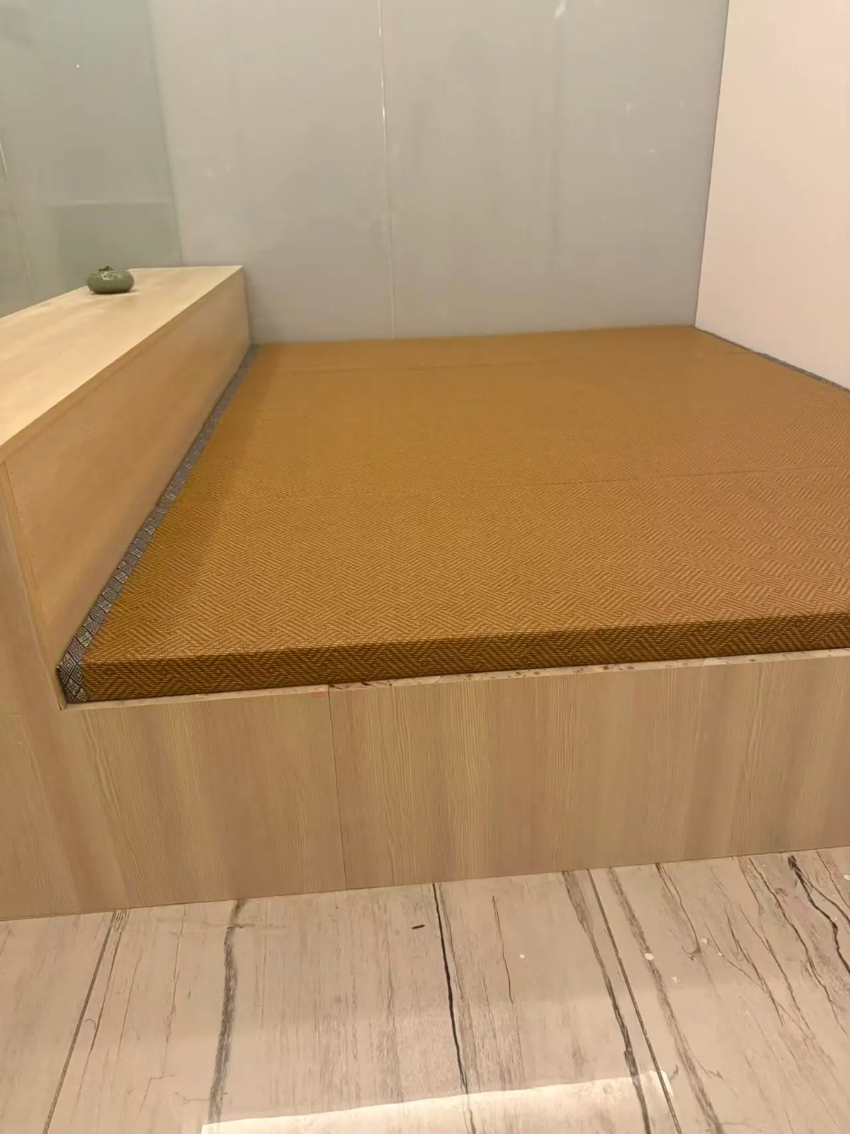 tapis pliable tissé marron clair traditionnel japonais futon portable fibre coco été rafraîchissant multi