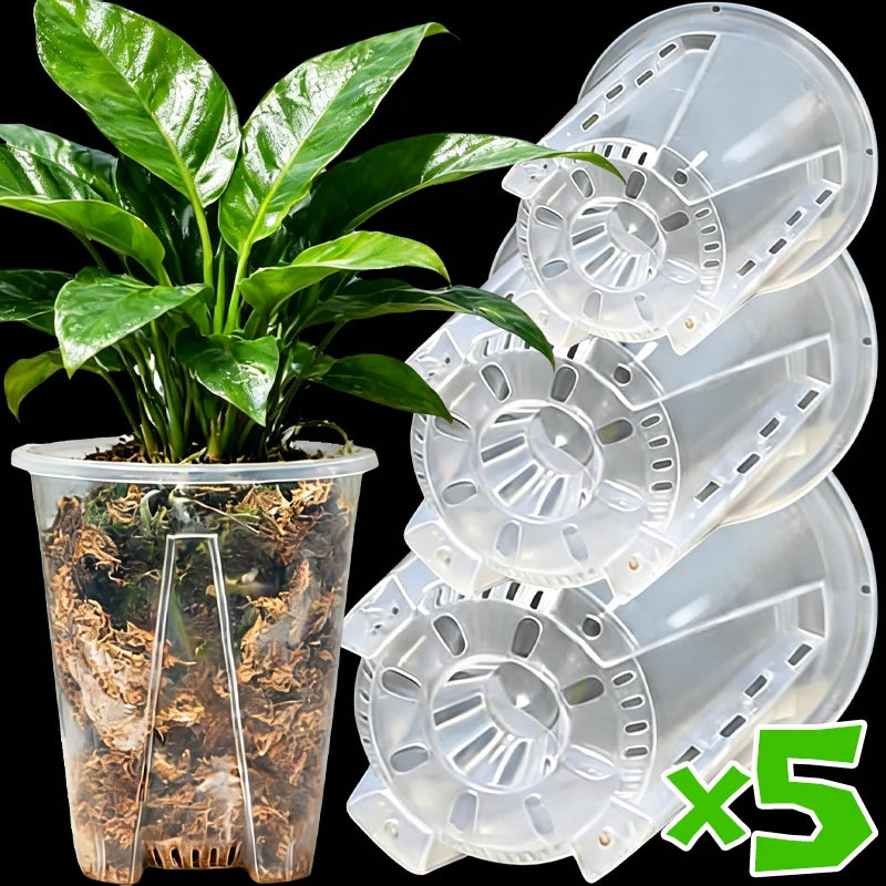 pot plante transparent moderne perforations clips intérieur extérieur 1pc 2pcs 5pcs