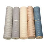 papier peint moderne rayé velours daim bleu gris beige résistant l'humidité anti moisissure soundproof