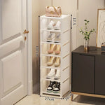 étagère chaussures moderne rangement noir blanc réutilisable simple fixations incluses