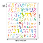 autocollants alphabet coloré moderne adhésif lettres chiffres symboles enfants transparents