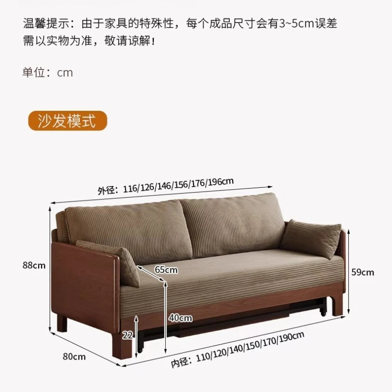 canapé lit marron clair rayures horizontales moderne extensible coussins multifonctionnel