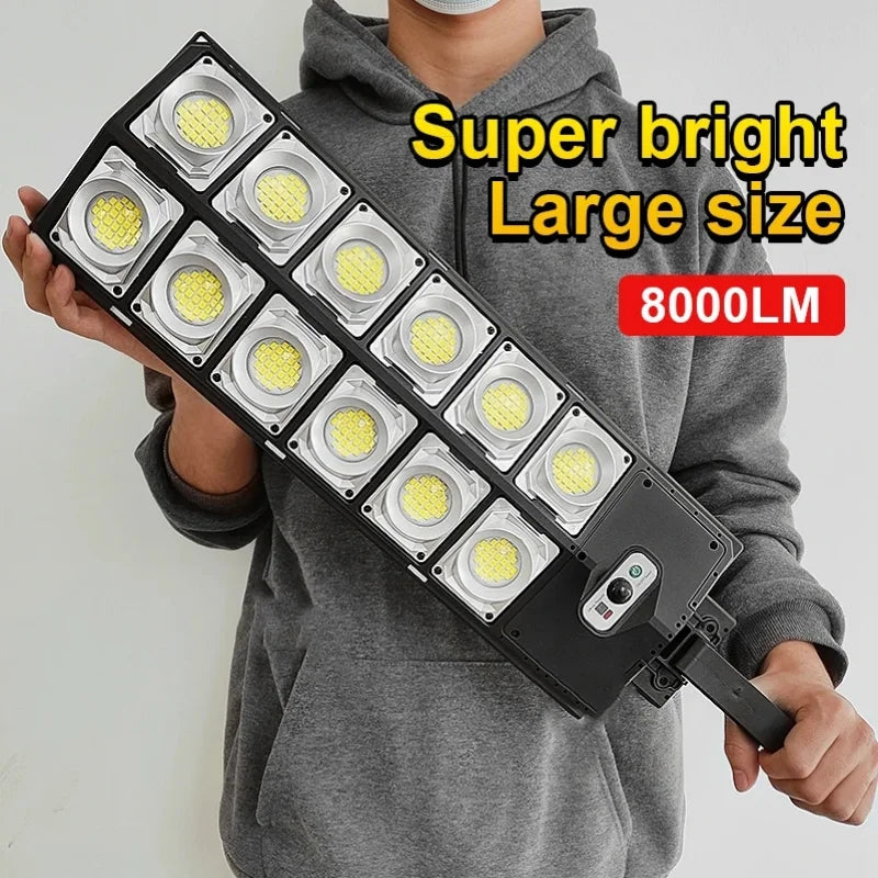 Lampe solaire extérieure détecteur mouvement modes télécommande moderne led noir jaune gris