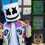 masque lumineux éva adhésif blanc noir yeux noirs sourire néon multicolore fête moderne