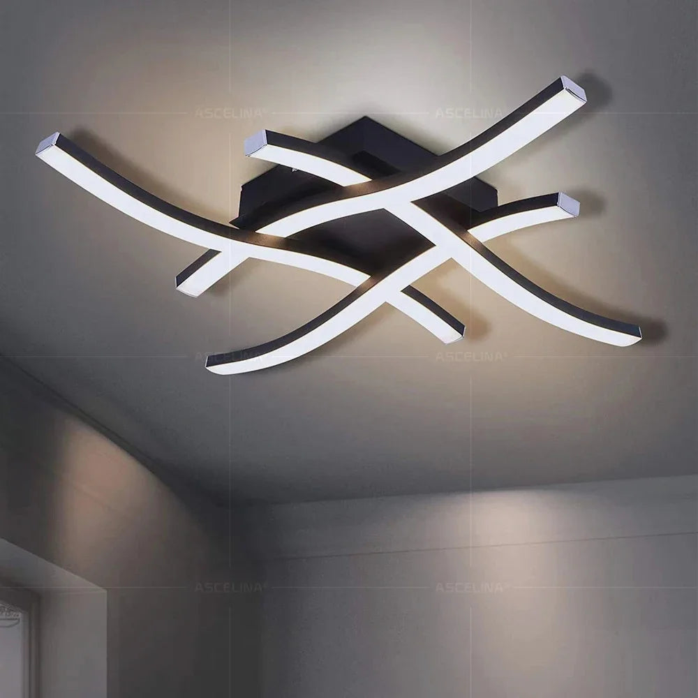 plafonnier moderne led noir blanc abstrait minimaliste éclairage quotidien