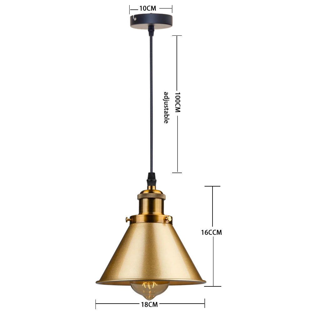 lumière suspendue industrielle conique noire blanche orange éclairage moderne chambre salon