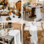 nappes longues décoratives plissées couleurs lilas rose beige semi transparentes romantique table runners