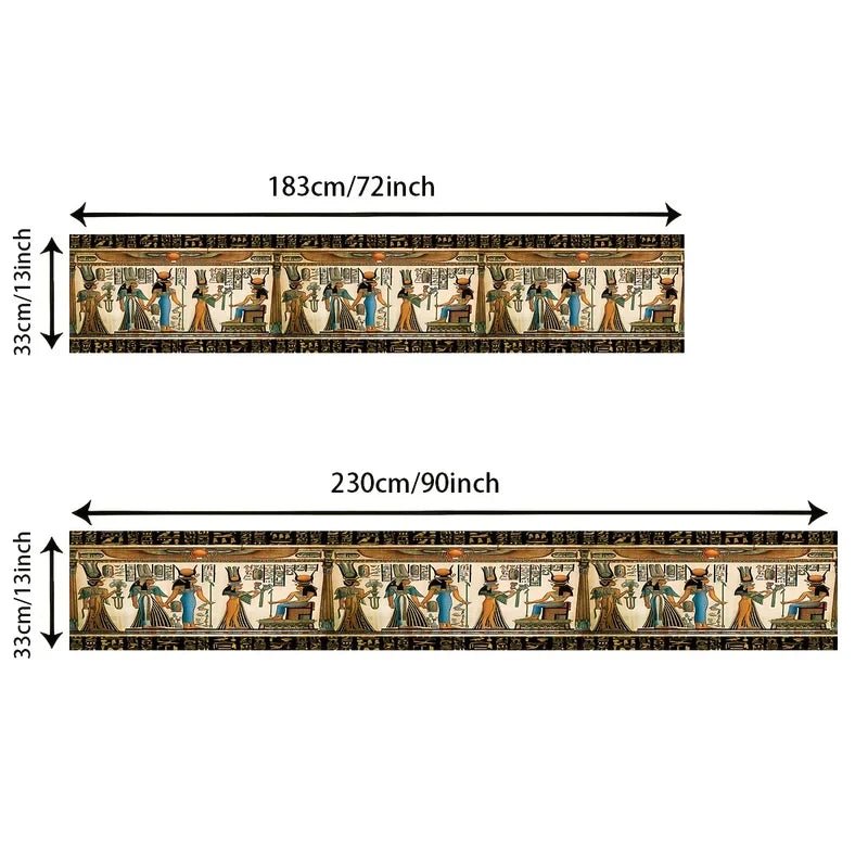 nappe lin égyptienne ancien motif personnage hiéroglyphes table décoration intérieure thèmes