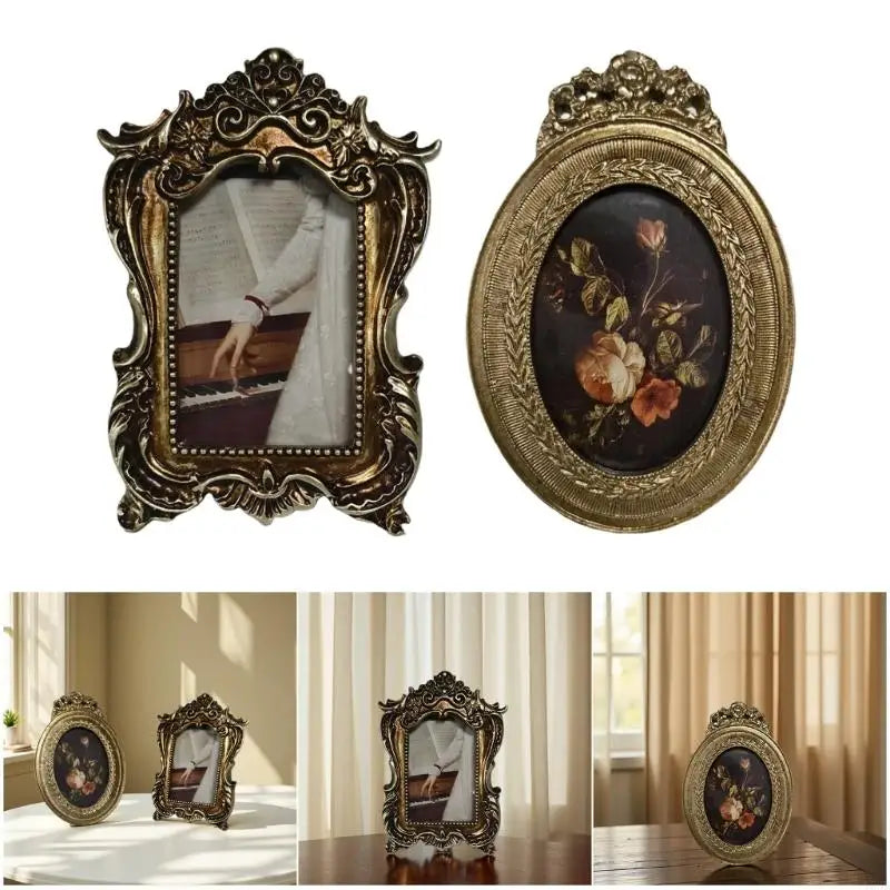 Cadre photo ornement doré fleurs noires baroque adulte unisexeOpaque fond noir image fleurie baroque