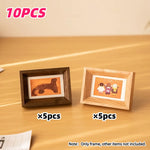 cadres photo miniatures rustiques bois clair marron horizontal table contemporain