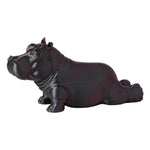 statuette hippopotame résine noire détaillée pose humoristique décoration cadeau articulée.textureGranulee