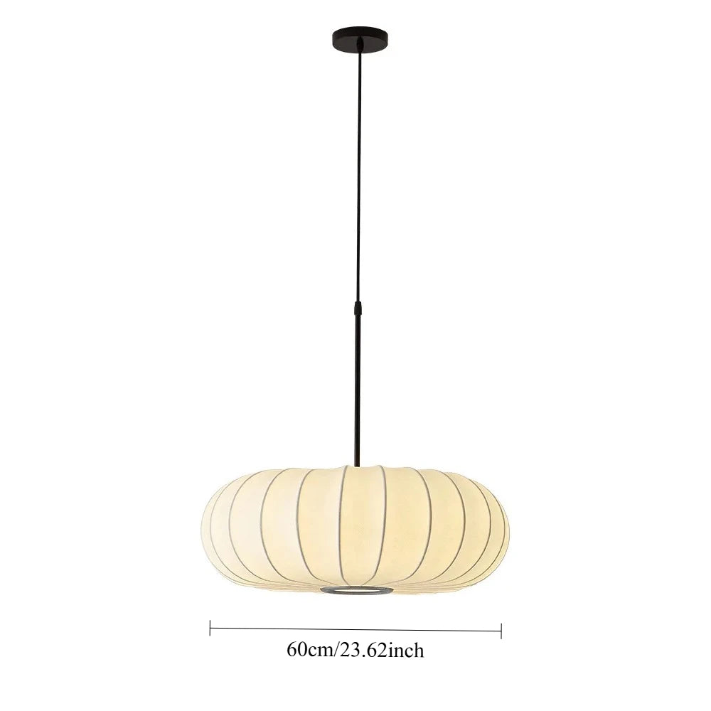 suspension lumineuse moderne pince rayures horizontales blanc opacité 50cm chambre salon restaurant
