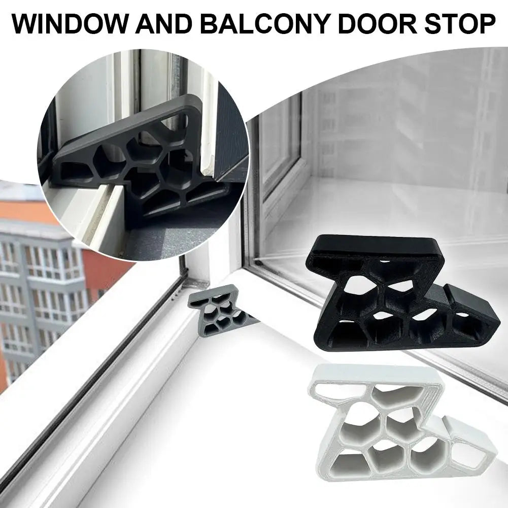 stoppeur fenêtre balcon adhésif hexagones moderne noir blanc rouge gris orange