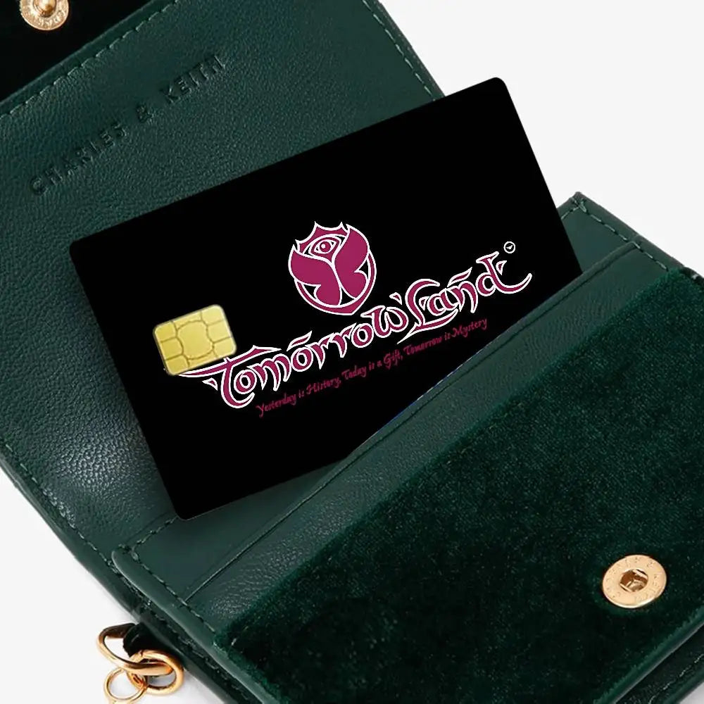 protection carte bancaire sticker logo tomorrowland music noir moderne minimaliste