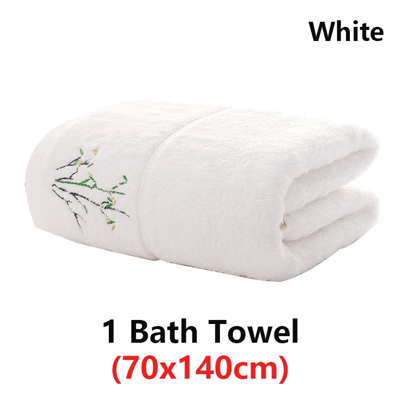 serviettes bambou brodées vert violet rose blanc classiques absorbantes maison