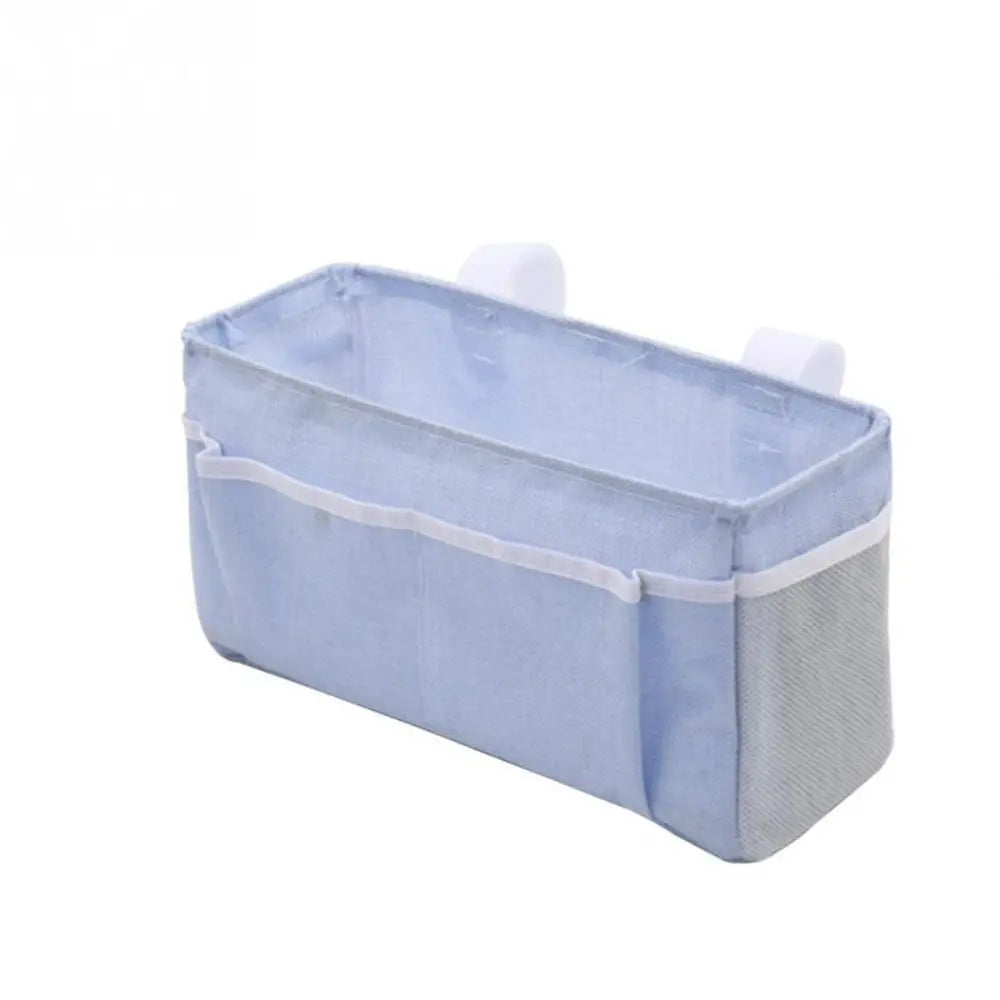 sac rangement toile jute gris clair clips fixation pratique chambre coucher multi poches