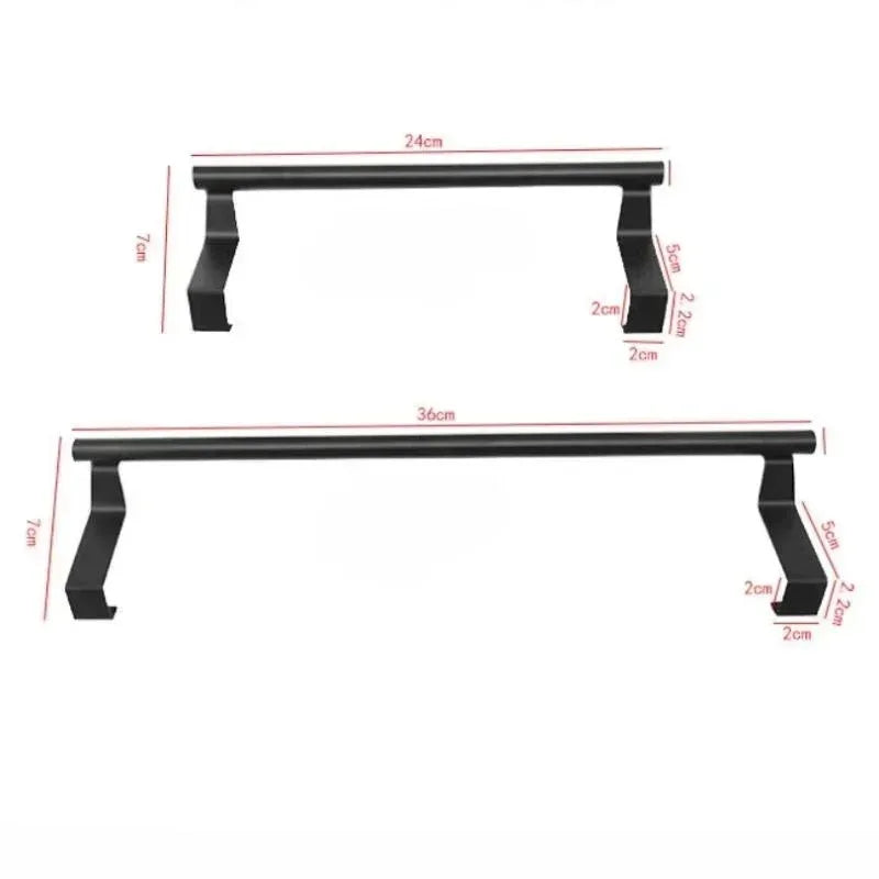 porte serviettes mural acier inoxydable noir moderne clips serviette gants rangement salle bain cuisine