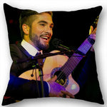 taie d'oreiller carrée 45x45cm moderne motif Kendji Girac imprimé uni côté opaque polyester