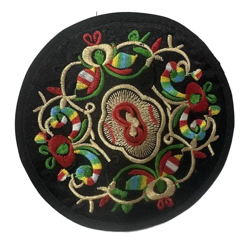 serviettes table traditionnelles broderie florale bleu noir vert rouge jaune rose opaques set table